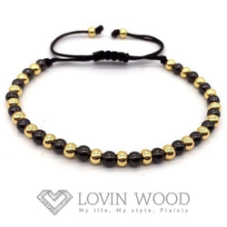 Bracelet Ajustable Perles Bicolores - Lity G Or Bracelets