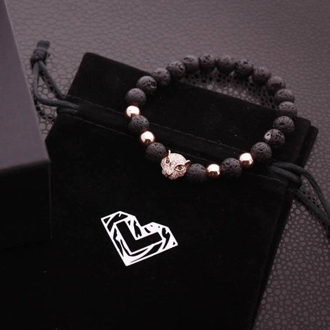 Image of Bracelet Perles Tête De Léopard - Charmly P Bracelets